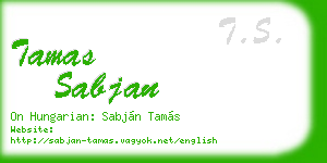 tamas sabjan business card