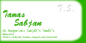 tamas sabjan business card